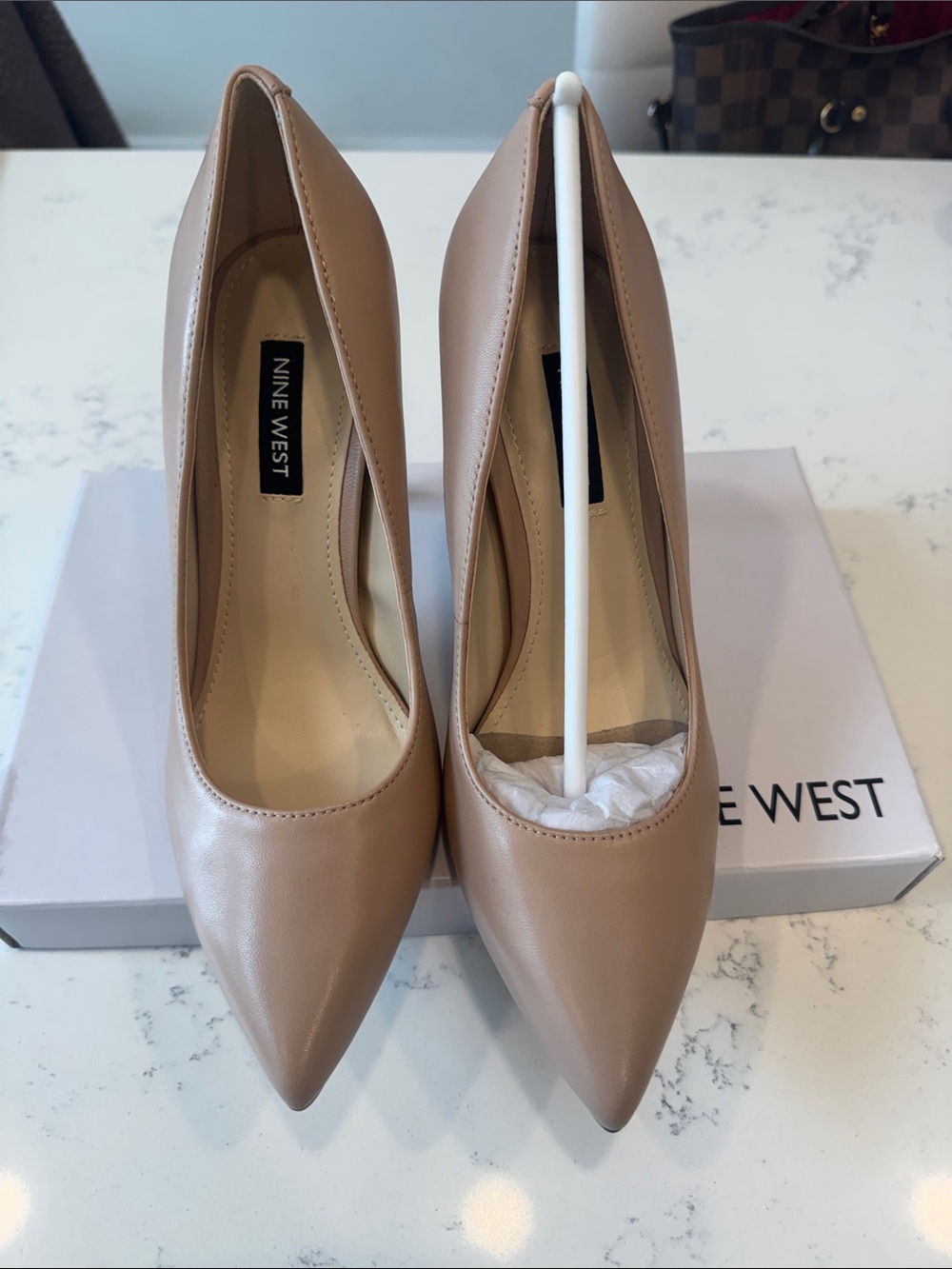 Nine West Pointed-Toe Pumps in Beige